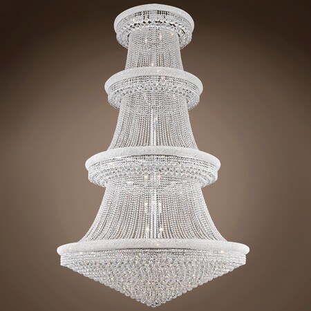 Bagel 56 Light 62" Chrome Chandelier with Clear Asfour Crystal & Led Bulb